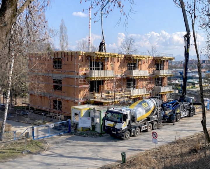 Prvé jarné dni na stavbe Basehaus